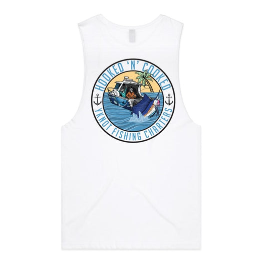 MENS HOOKED N COOKED TANK - WHITE