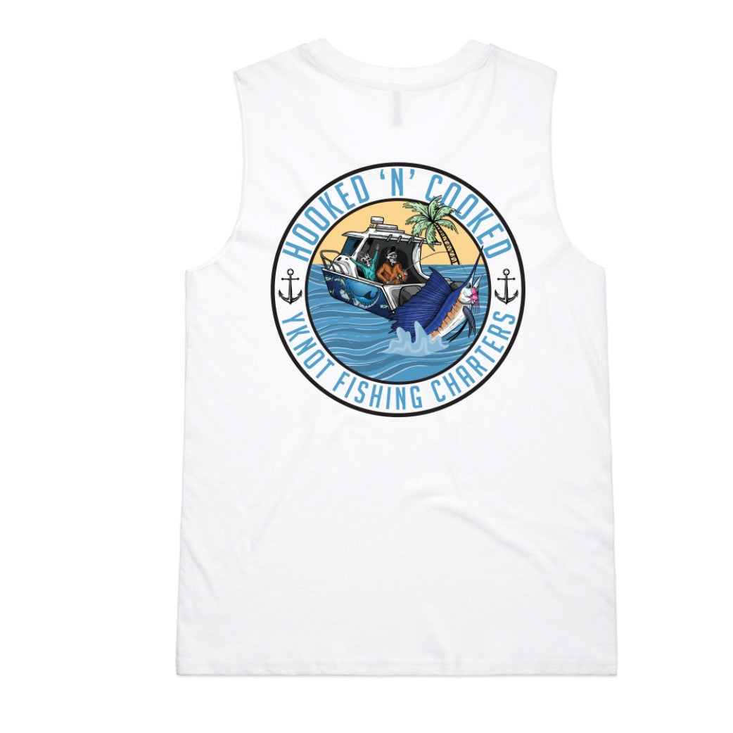 LADIES HOOKED N COOKED TANK - WHITE